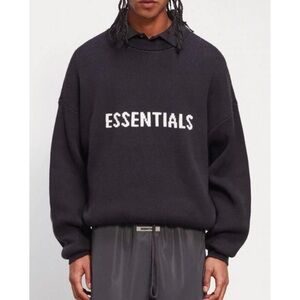 ESSENTIALS Fear Of God Black Knit Crew Neck Sweater